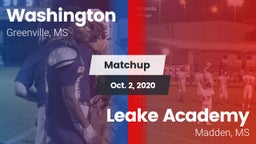 Matchup: Washington  vs. Leake Academy  2020