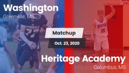 Matchup: Washington  vs. Heritage Academy  2020