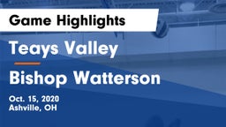Teays Valley  vs Bishop Watterson  Game Highlights - Oct. 15, 2020