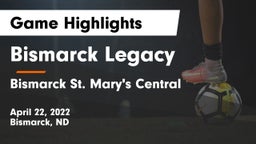 Bismarck Legacy  vs Bismarck St. Mary's Central  Game Highlights - April 22, 2022