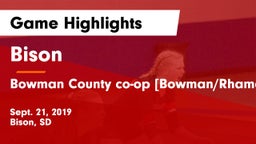 Bison  vs Bowman County co-op [Bowman/Rhame] Game Highlights - Sept. 21, 2019
