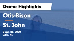 Otis-Bison  vs St. John  Game Highlights - Sept. 26, 2020