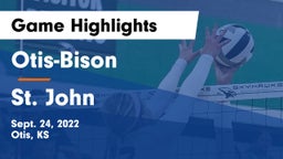 Otis-Bison  vs St. John  Game Highlights - Sept. 24, 2022