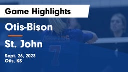 Otis-Bison  vs St. John  Game Highlights - Sept. 26, 2023