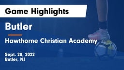 Butler  vs Hawthorne Christian Academy Game Highlights - Sept. 28, 2022