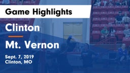 Clinton  vs Mt. Vernon  Game Highlights - Sept. 7, 2019