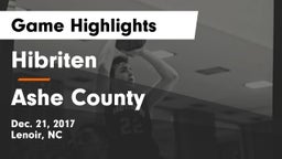 Hibriten  vs Ashe County  Game Highlights - Dec. 21, 2017