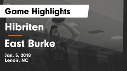 Hibriten  vs East Burke  Game Highlights - Jan. 5, 2018