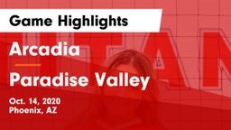 Arcadia  vs Paradise Valley Game Highlights - Oct. 14, 2020