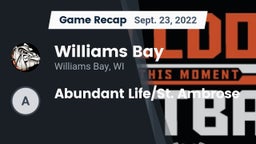Recap: Williams Bay  vs. Abundant Life/St. Ambrose 2022