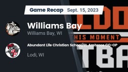 Recap: Williams Bay  vs. Abundant Life Christian School/St. Ambrose CO-OP 2023