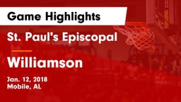 St. Paul's Episcopal  vs Williamson  Game Highlights - Jan. 12, 2018