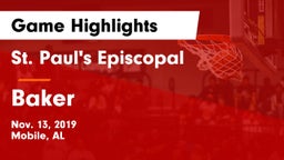 St. Paul's Episcopal  vs Baker  Game Highlights - Nov. 13, 2019