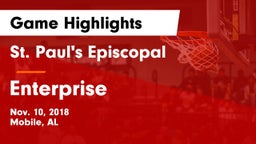 St. Paul's Episcopal  vs Enterprise Game Highlights - Nov. 10, 2018
