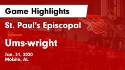 St. Paul's Episcopal  vs Ums-wright Game Highlights - Jan. 31, 2020