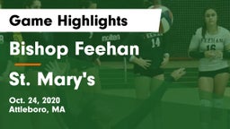 Bishop Feehan  vs St. Mary's  Game Highlights - Oct. 24, 2020