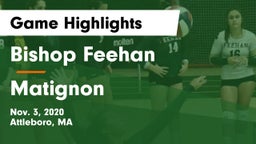 Bishop Feehan  vs Matignon  Game Highlights - Nov. 3, 2020