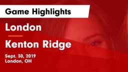 London  vs Kenton Ridge  Game Highlights - Sept. 30, 2019