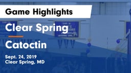 Clear Spring  vs Catoctin  Game Highlights - Sept. 24, 2019