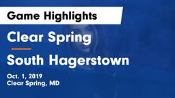 Clear Spring  vs South Hagerstown  Game Highlights - Oct. 1, 2019