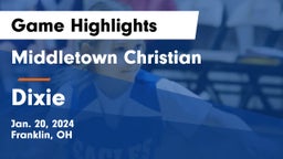 Middletown Christian  vs Dixie  Game Highlights - Jan. 20, 2024