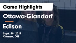 Ottawa-Glandorf  vs Edison  Game Highlights - Sept. 28, 2019