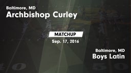 Matchup: Archbishop Curley vs. Boys Latin  2016