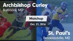 Matchup: Archbishop Curley vs. St. Paul's  2016