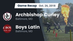 Recap: Archbishop Curley  vs. Boys Latin  2018