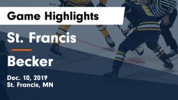 St. Francis  vs Becker  Game Highlights - Dec. 10, 2019