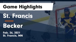 St. Francis  vs Becker  Game Highlights - Feb. 26, 2021