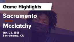 Sacramento  vs Mcclatchy Game Highlights - Jan. 24, 2018