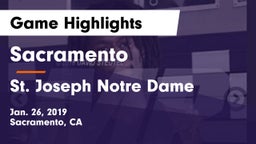 Sacramento  vs St. Joseph Notre Dame  Game Highlights - Jan. 26, 2019