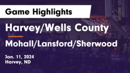 Harvey/Wells County vs Mohall/Lansford/Sherwood  Game Highlights - Jan. 11, 2024