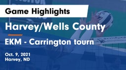 Harvey/Wells County vs EKM - Carrington tourn Game Highlights - Oct. 9, 2021