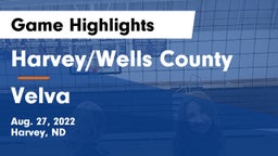 Harvey/Wells County vs Velva  Game Highlights - Aug. 27, 2022