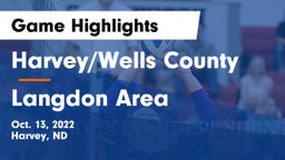Harvey/Wells County vs Langdon Area  Game Highlights - Oct. 13, 2022