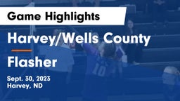 Harvey/Wells County vs Flasher  Game Highlights - Sept. 30, 2023