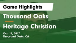 Thousand Oaks  vs Heritage Christian  Game Highlights - Oct. 14, 2017