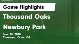 Thousand Oaks  vs Newbury Park  Game Highlights - Jan. 23, 2018