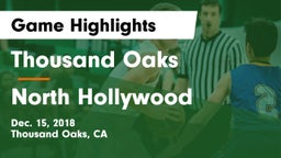 Thousand Oaks  vs North Hollywood  Game Highlights - Dec. 15, 2018