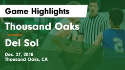 Thousand Oaks  vs Del Sol  Game Highlights - Dec. 27, 2018