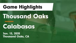 Thousand Oaks  vs Calabasas  Game Highlights - Jan. 13, 2020