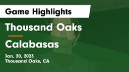 Thousand Oaks  vs Calabasas  Game Highlights - Jan. 20, 2023