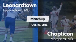 Matchup: Leonardtown High vs. Chopticon  2016