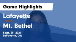Lafayette  vs Mt. Bethel Game Highlights - Sept. 25, 2021