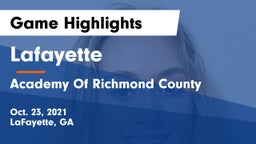 Lafayette  vs Academy Of Richmond County Game Highlights - Oct. 23, 2021