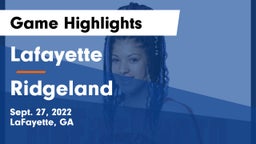 Lafayette  vs Ridgeland  Game Highlights - Sept. 27, 2022