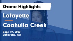 Lafayette  vs Coahulla Creek  Game Highlights - Sept. 27, 2022