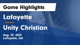 Lafayette  vs Unity Christian  Game Highlights - Aug. 29, 2023